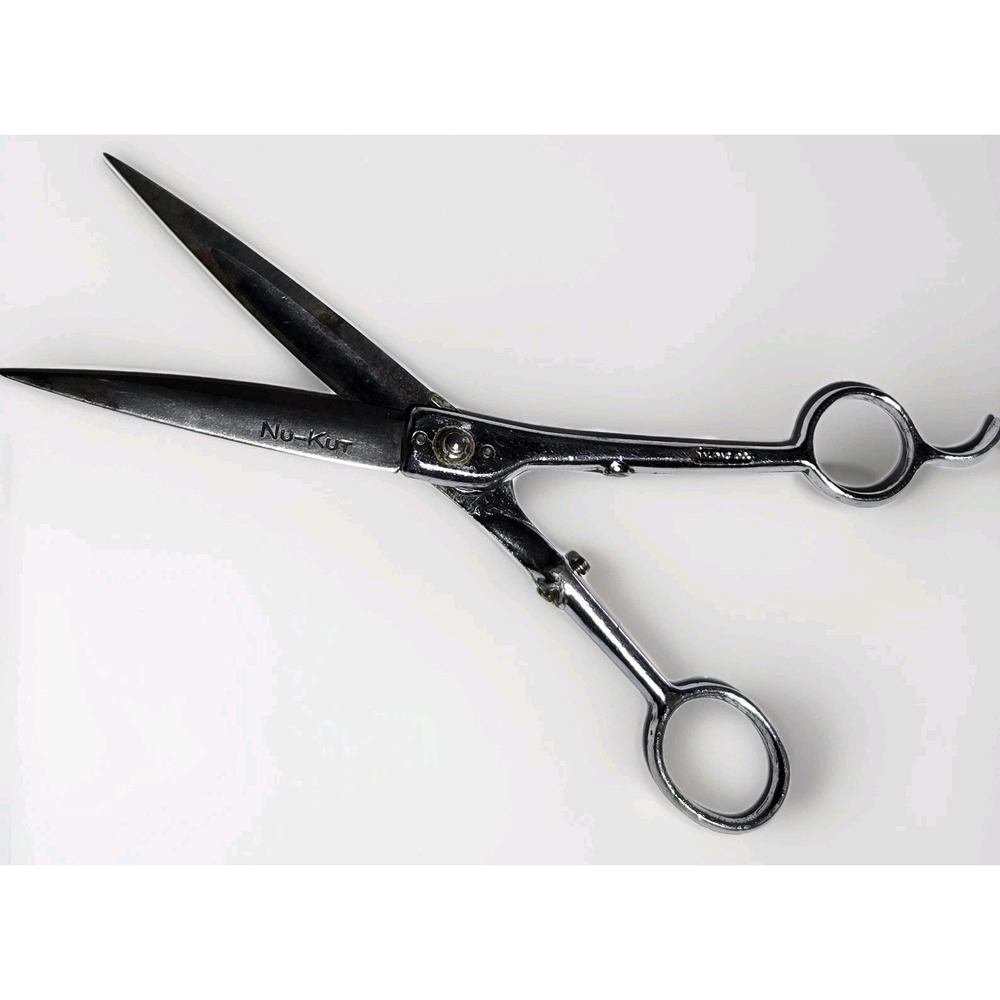Vintage NU KUT Salpac Co Barber Shears Hair Scissors Detachable Blades 7" w/case